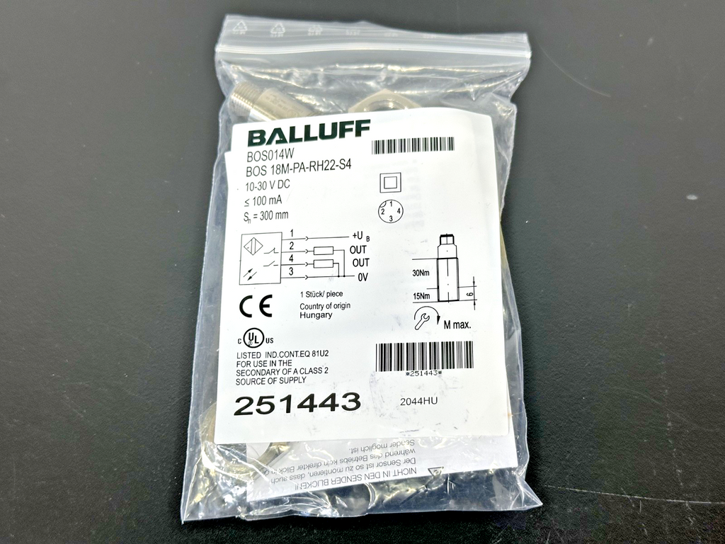 Balluff BOS 18M PA RH22 S4 BOS014W Photoelectric Sensor 251443 New0