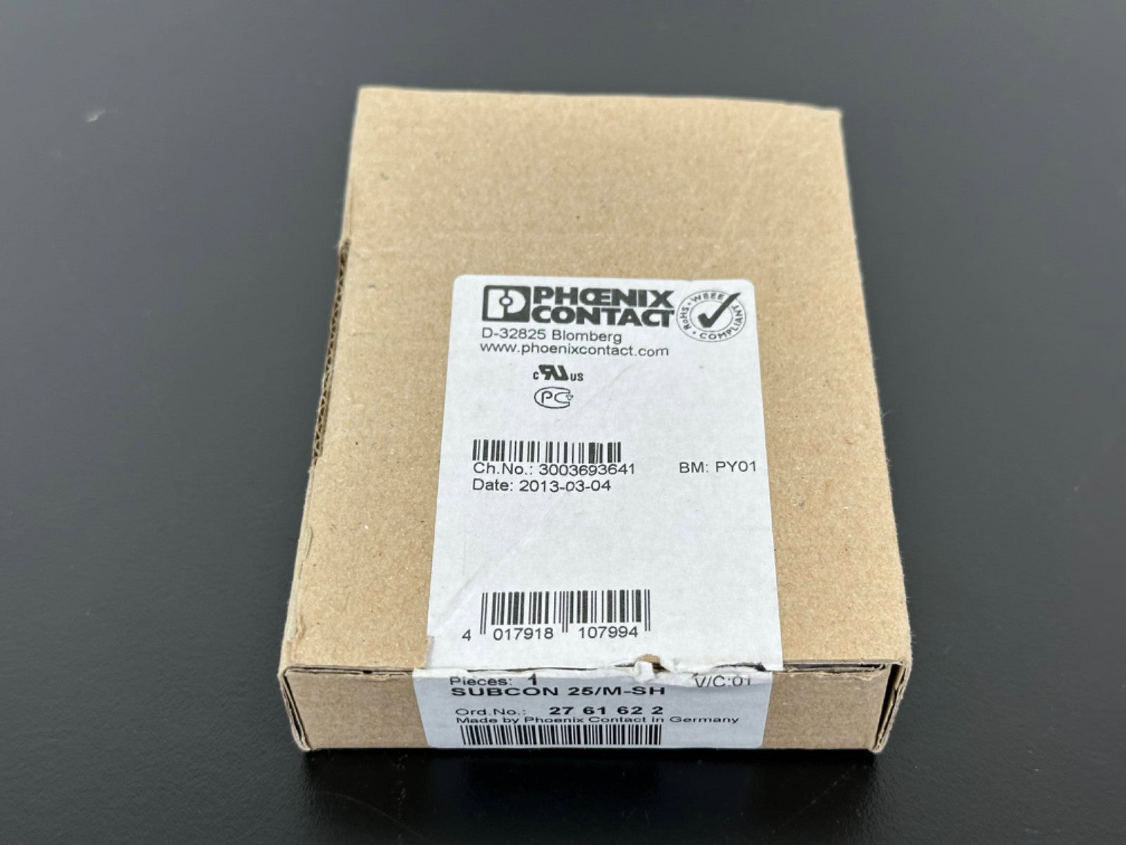 Phoenix Contact SUBCON 25/M SH D Sub Connector 2761622 DB25 Germany0