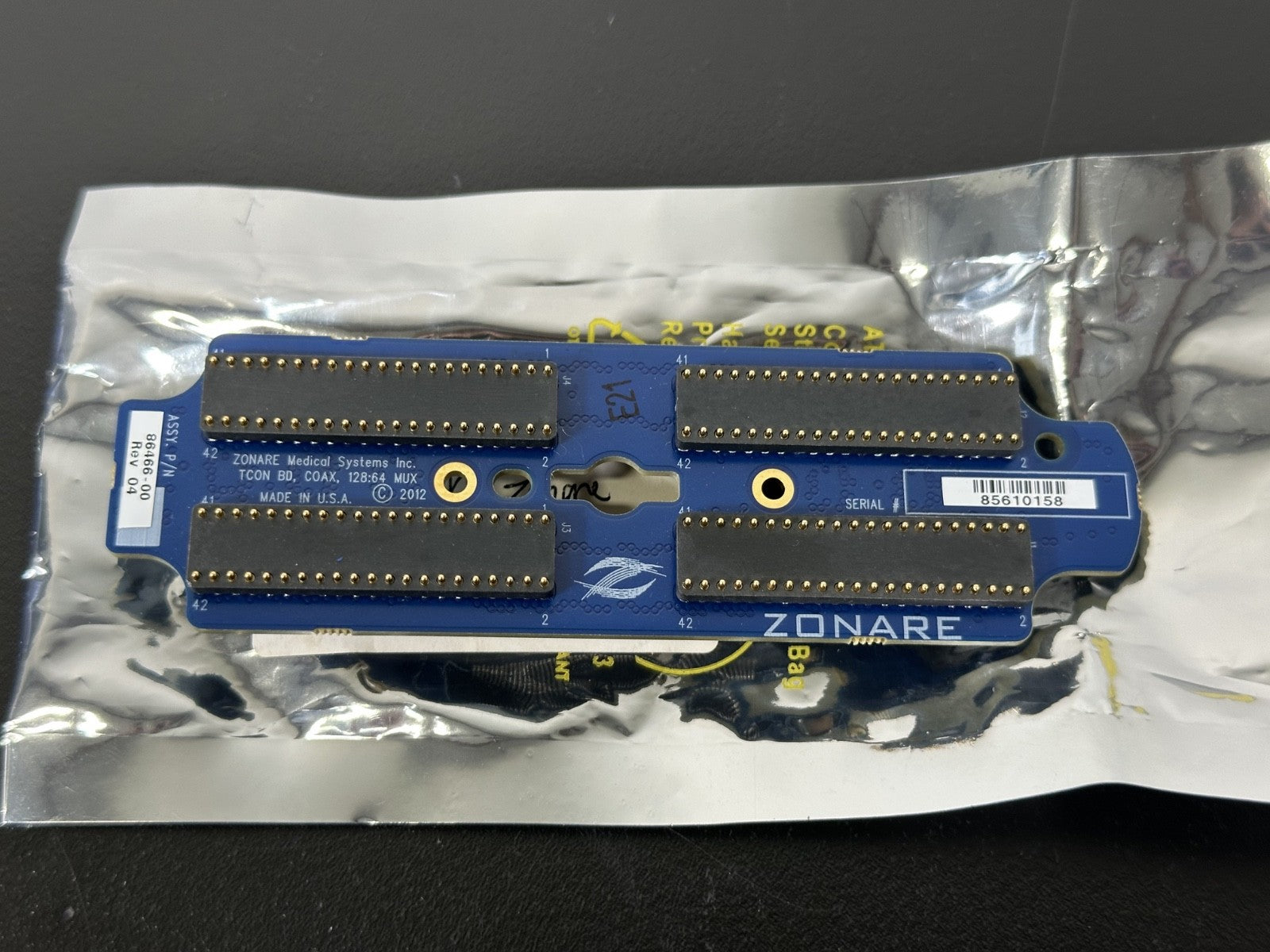 ZONARE Medical Systems 86466 00 Rev 04 TCON Board Coax 128:64 MUX New1