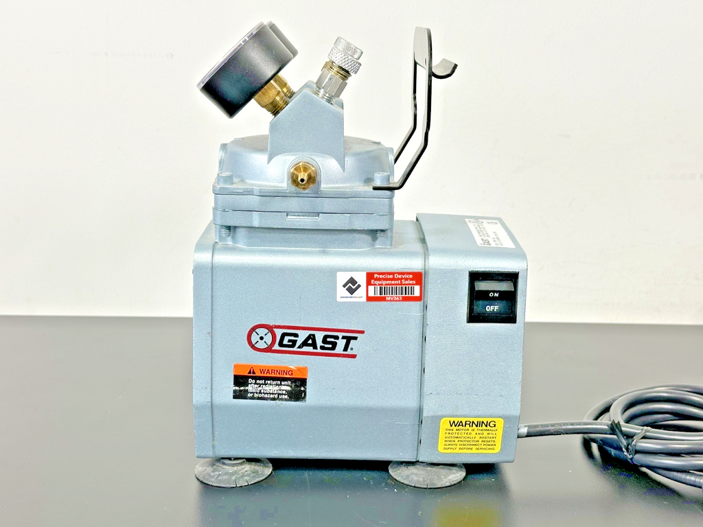 GAST DOA P704 AA Oil Less Compressor Vacuum Pump 115V with Dual Gauges Working3
