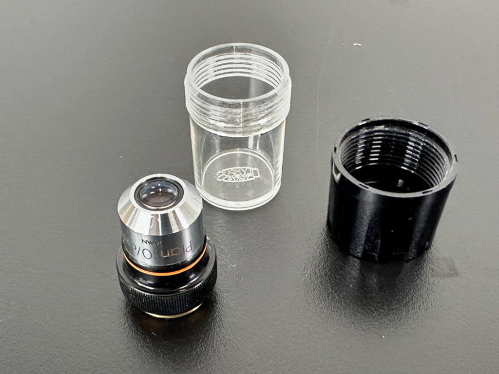 Olympus Plan 10x 0.25 Microscope Objective Lens 400017 Japan w/ Case0