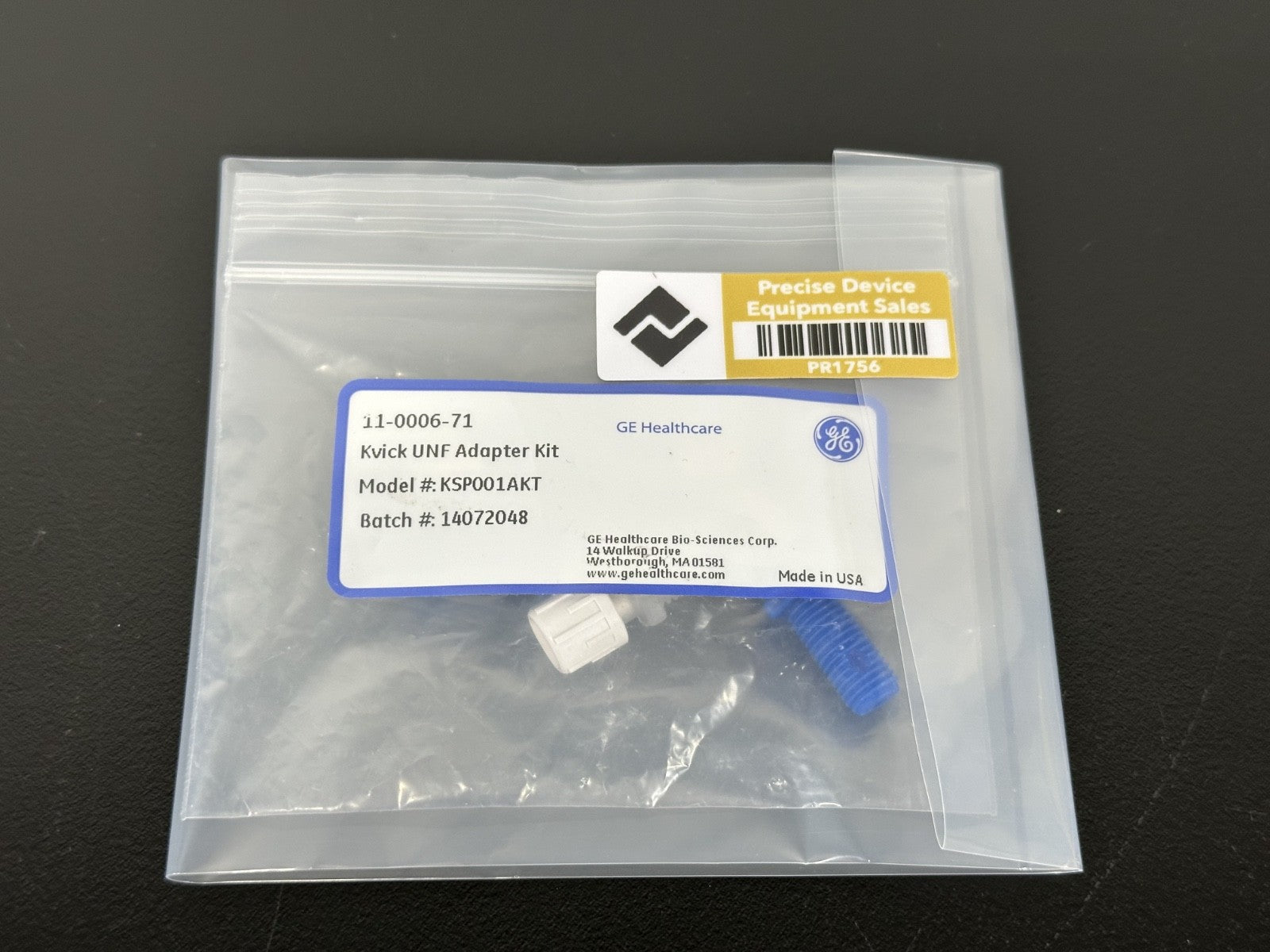 GE Healthcare KSP001AKT Kvick UNF Adapter Kit 11 0006 712