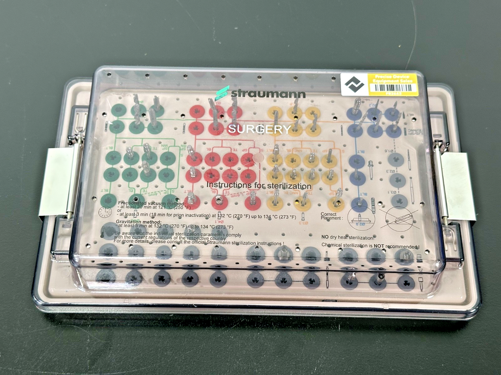 Straumann Dental Instrument Cassette w/ Drills Ratchets & Hand Tools0
