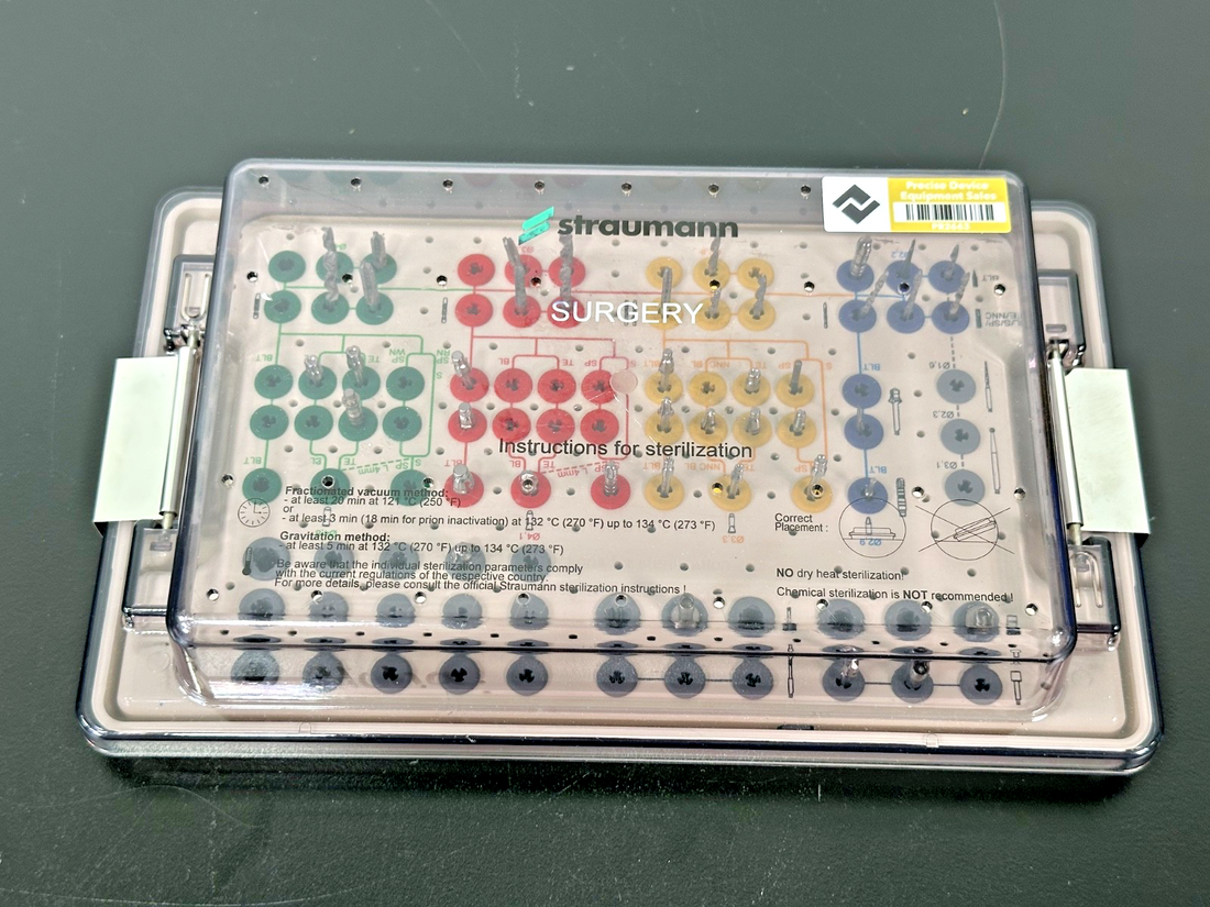 Straumann Dental Instrument Cassette w/ Drills Ratchets & Hand Tools0