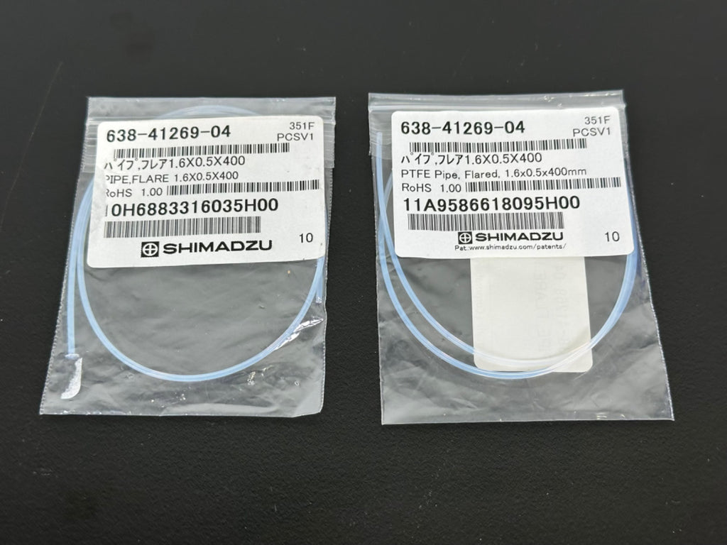 Lot of 2 Shimadzu 638 41269 04 PTFE Flared Pipe 1.6x0.5x400mm HPLC LC New0