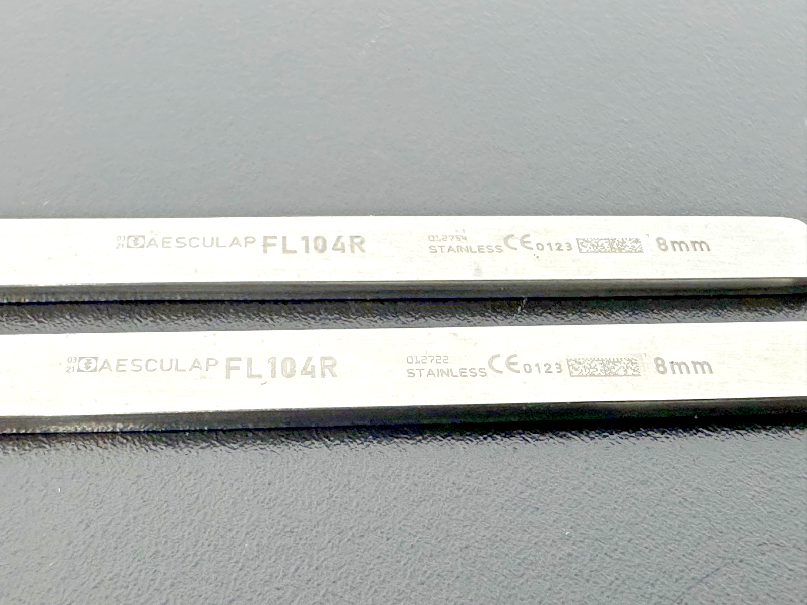 Lot of 2 Aesculap FL104R 8mm Stainless Steel Hand Instruments2
