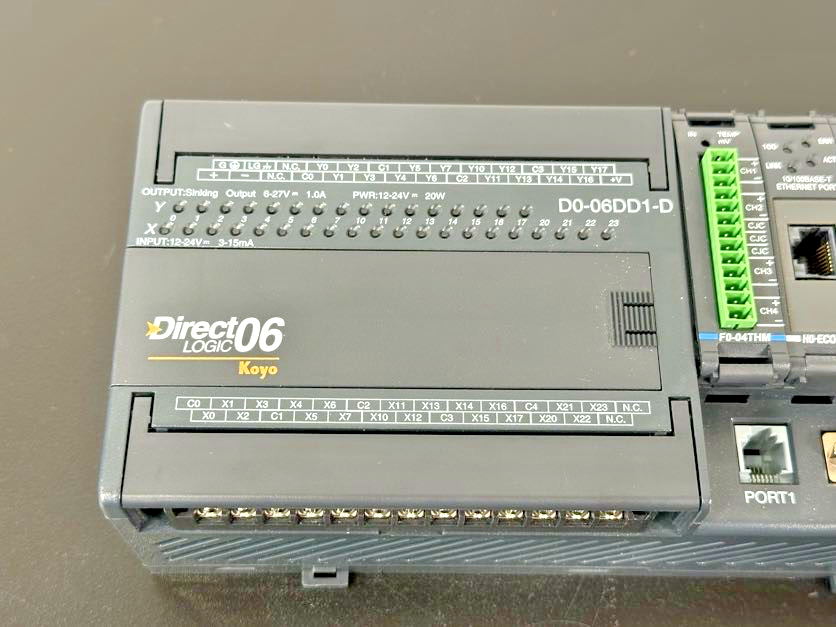 AutomationDirect Koyo D0 06DD1 D PLC w/ 2x F0 04THM H0 ECOM100 Used Untested1