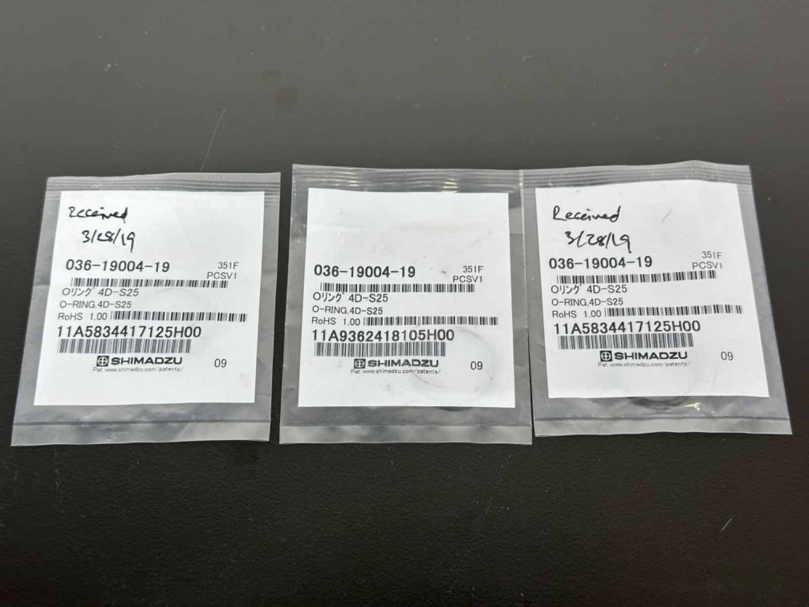 Lot of 3 Shimadzu 036 19004 19 O Ring 4D S25 HPLC LC Seals New0