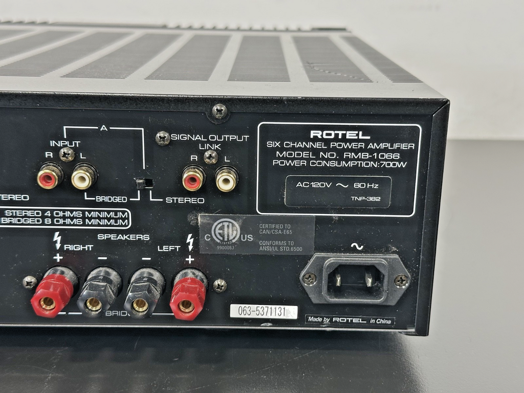 Rotel RMB 1066 Six Channel Class A/B Power Amplifier 60W Per Channel Working5
