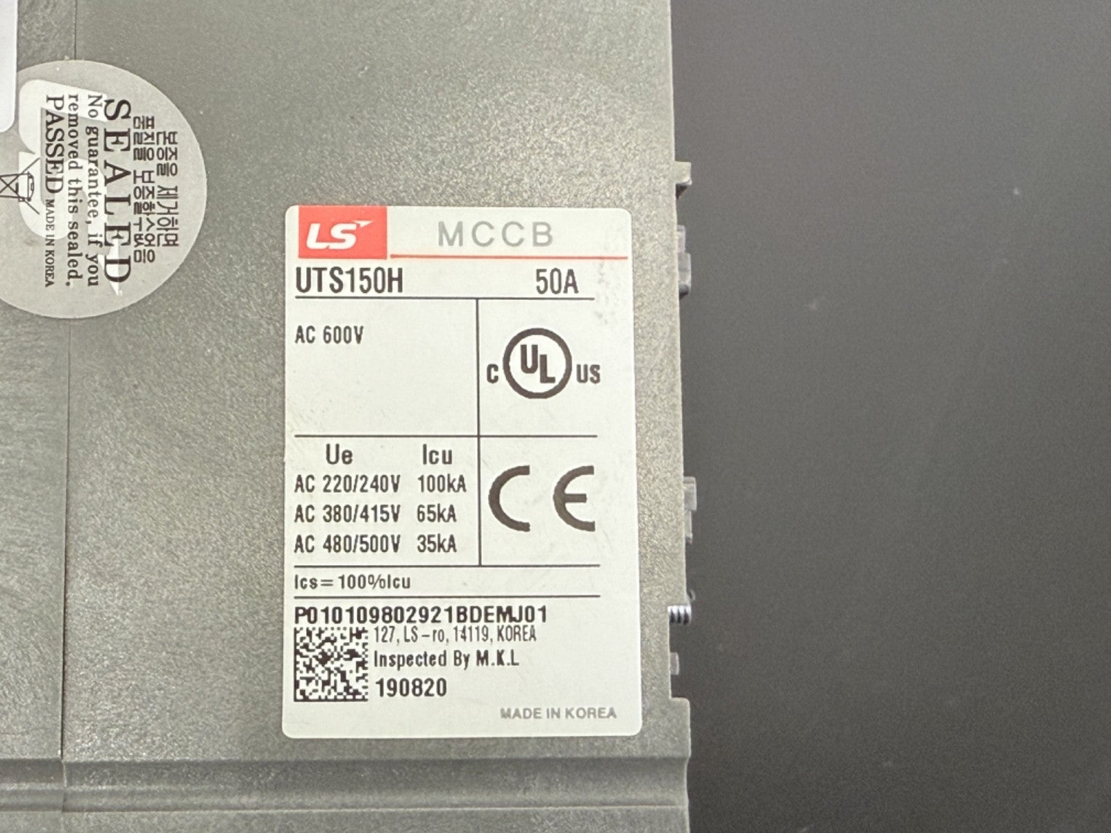 LS Electric UTS150H MCCB 50A 3 Pole 600V Molded Case Circuit Breaker1
