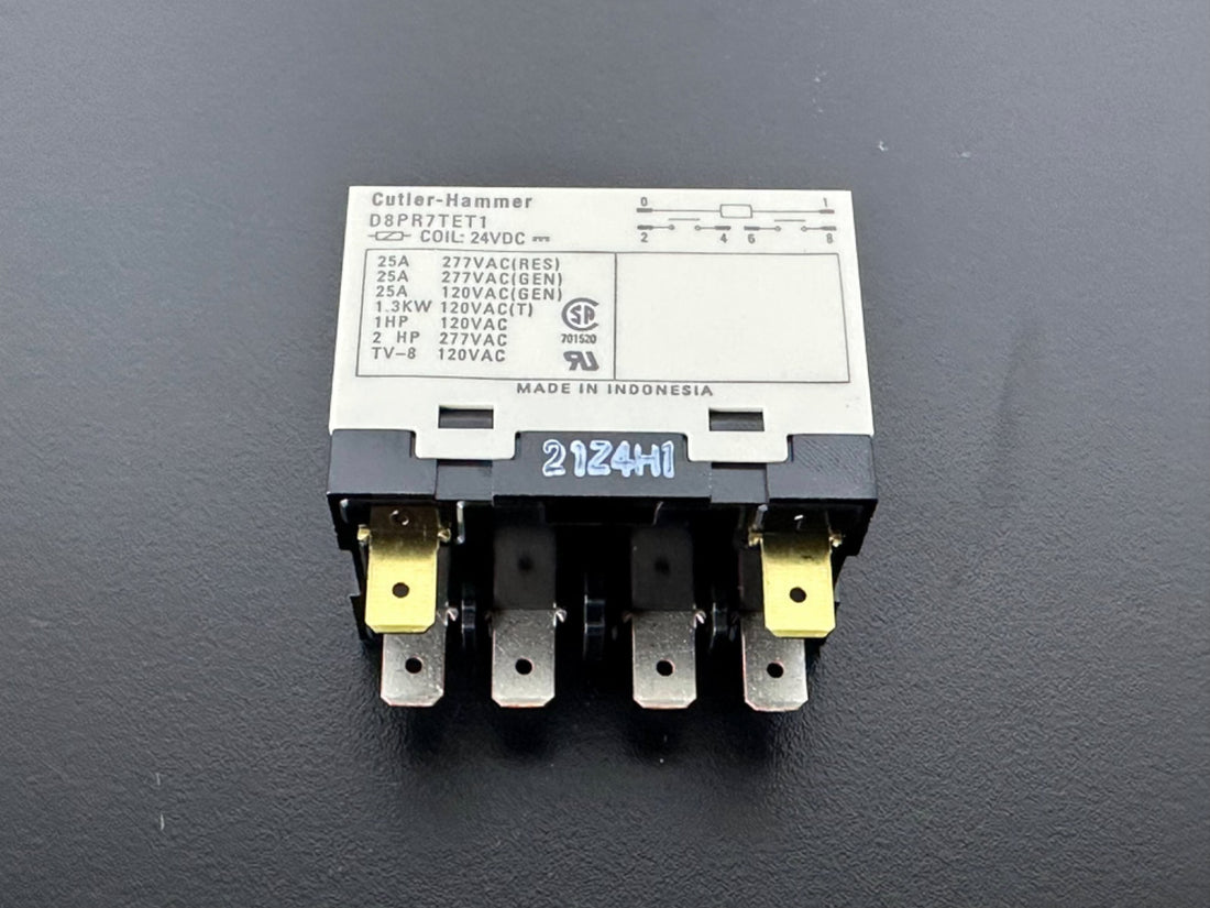 Cutler Hammer D8PR7TET1 Relay 24VDC Coil 25A 277VAC Industrial Control0