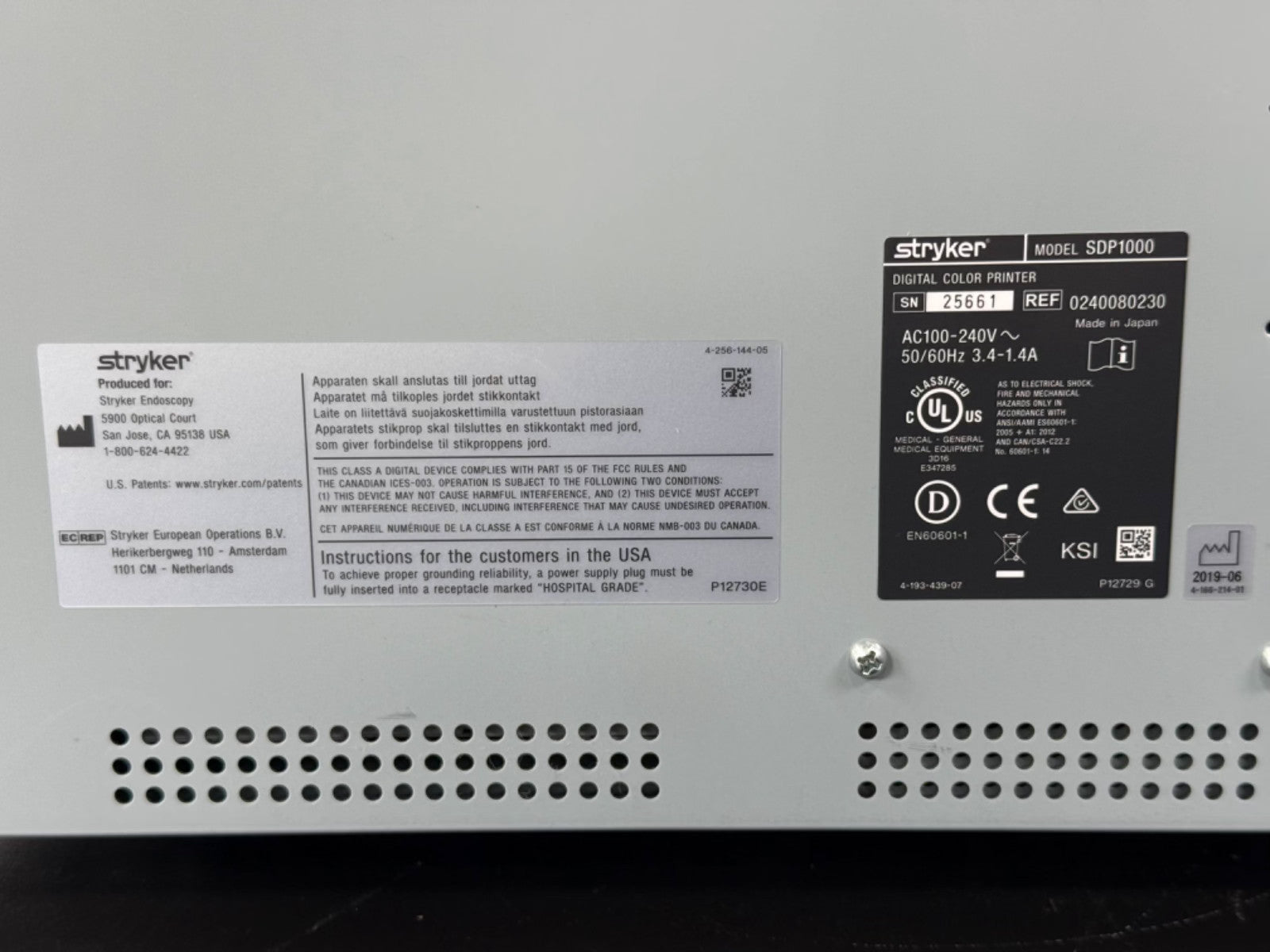Stryker SDP1000 Digital Color Printer Medical Imaging Unit5