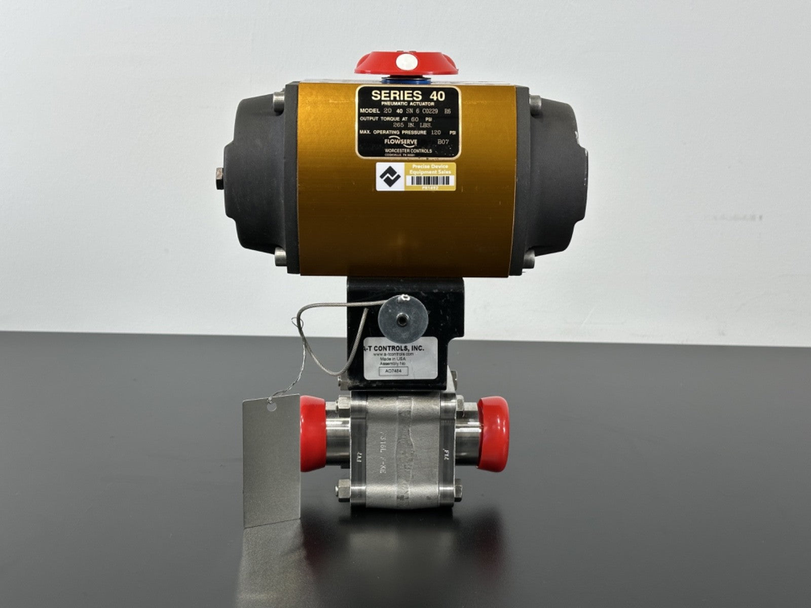 Flowserve Worcester Controls Series 40 Model 20 40 Pneumatic Actuator Ball Valve0