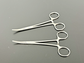Lot of 2 Argent 43 1 442 Curved Stainless Steel Locking Forceps0