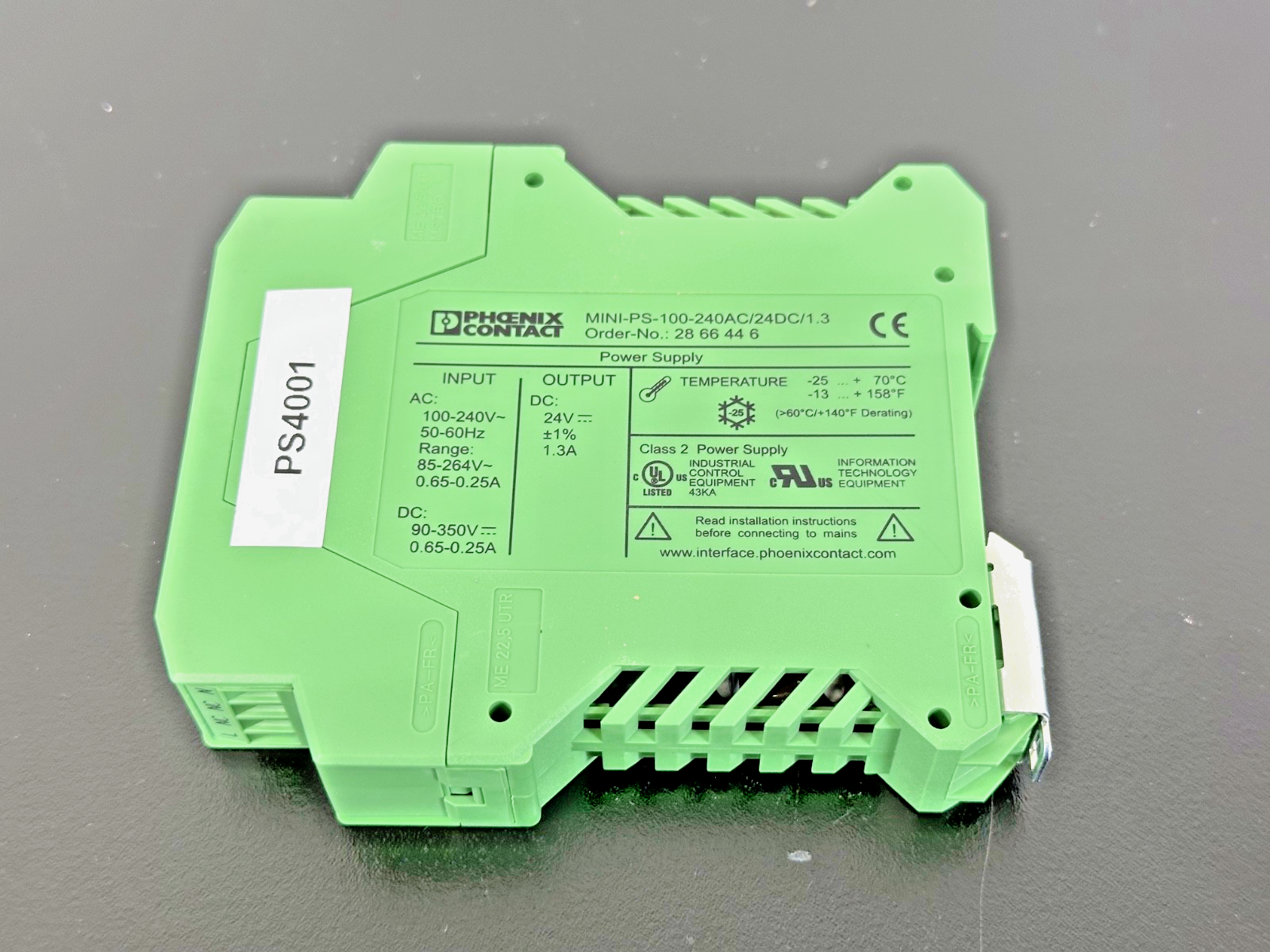 Phoenix Contact MINI PS 100 240AC/24DC/1.3 2866446 DIN Rail Power Supply0