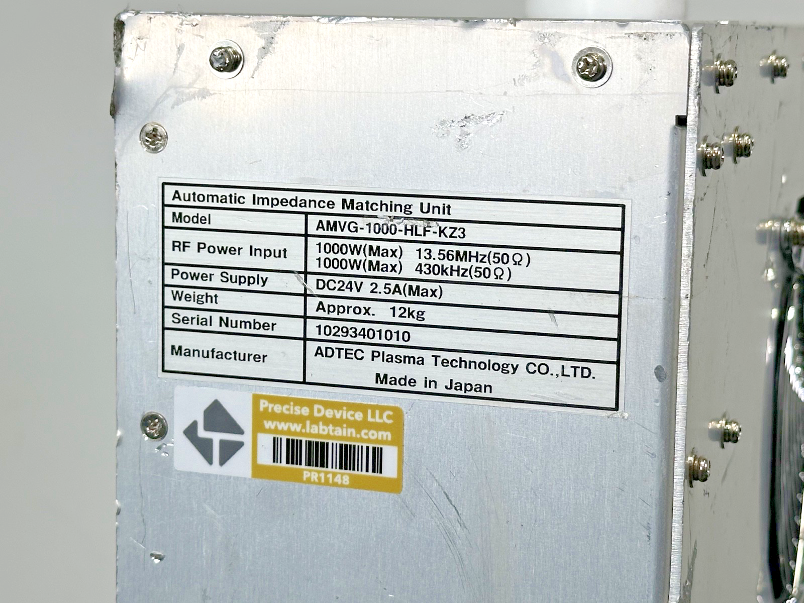 ADTEC Plasma Technology AMVG 1000 HLF KZ3 REV.C AUTOMATIC IMPEDANCE MATCHING4