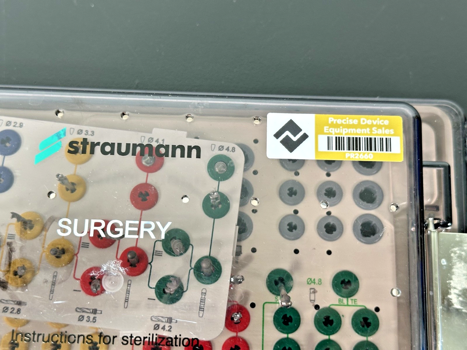 Straumann Dental Instrument Organizer Cassette w/ Assorted Drills & Components4