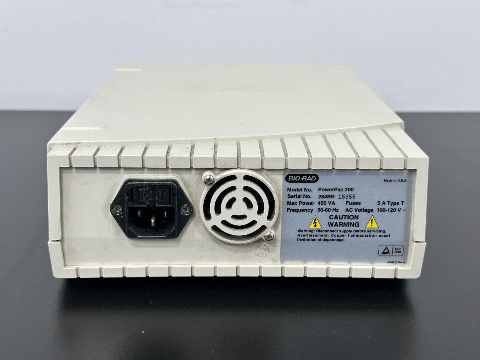 Bio Rad PowerPac 200 Electrophoresis Power Supply Lab Unit 450VA3