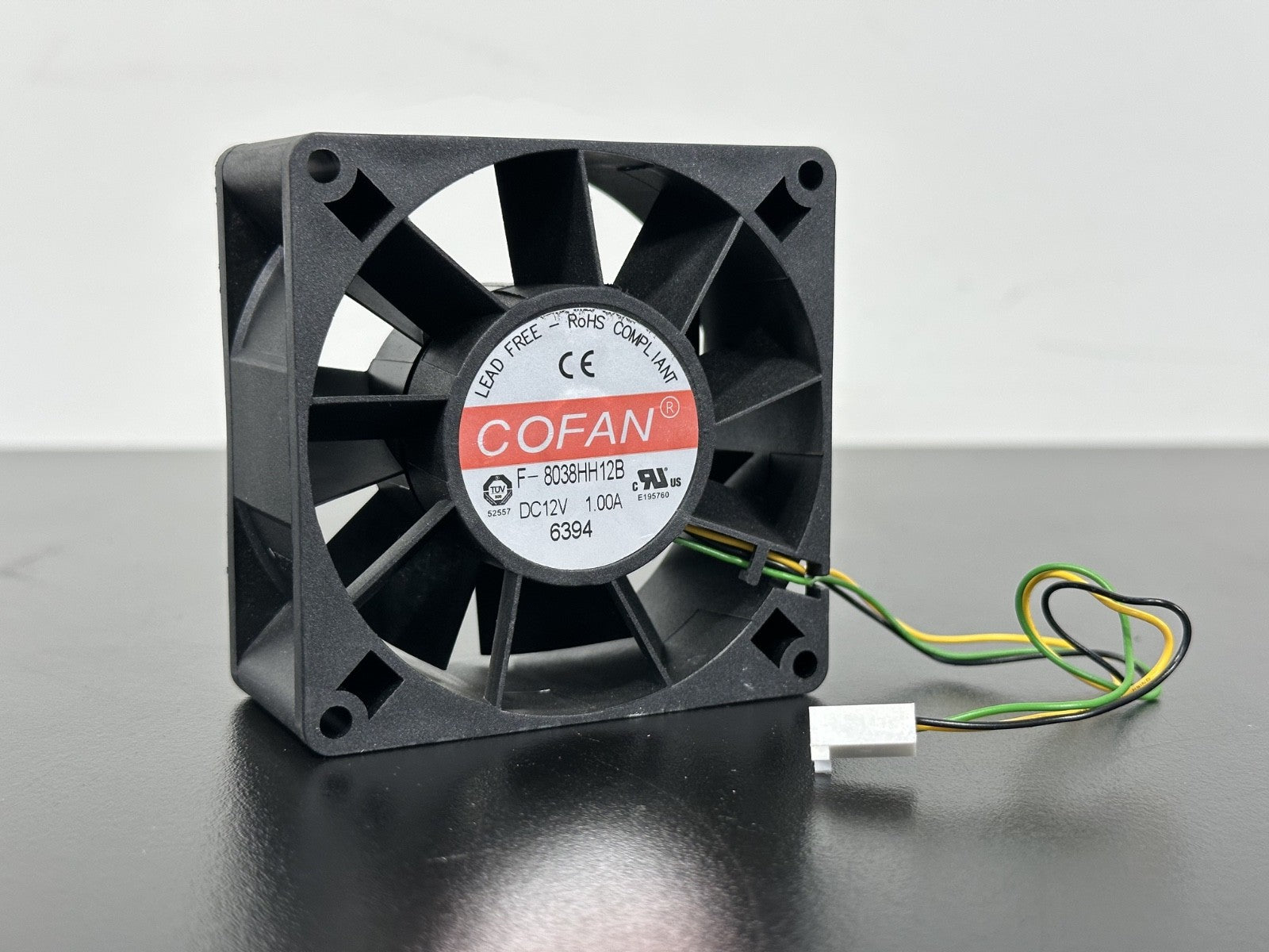COFAN F 8038HH12B 12V DC 1.00A Brushless Cooling Fan 3 Wire0