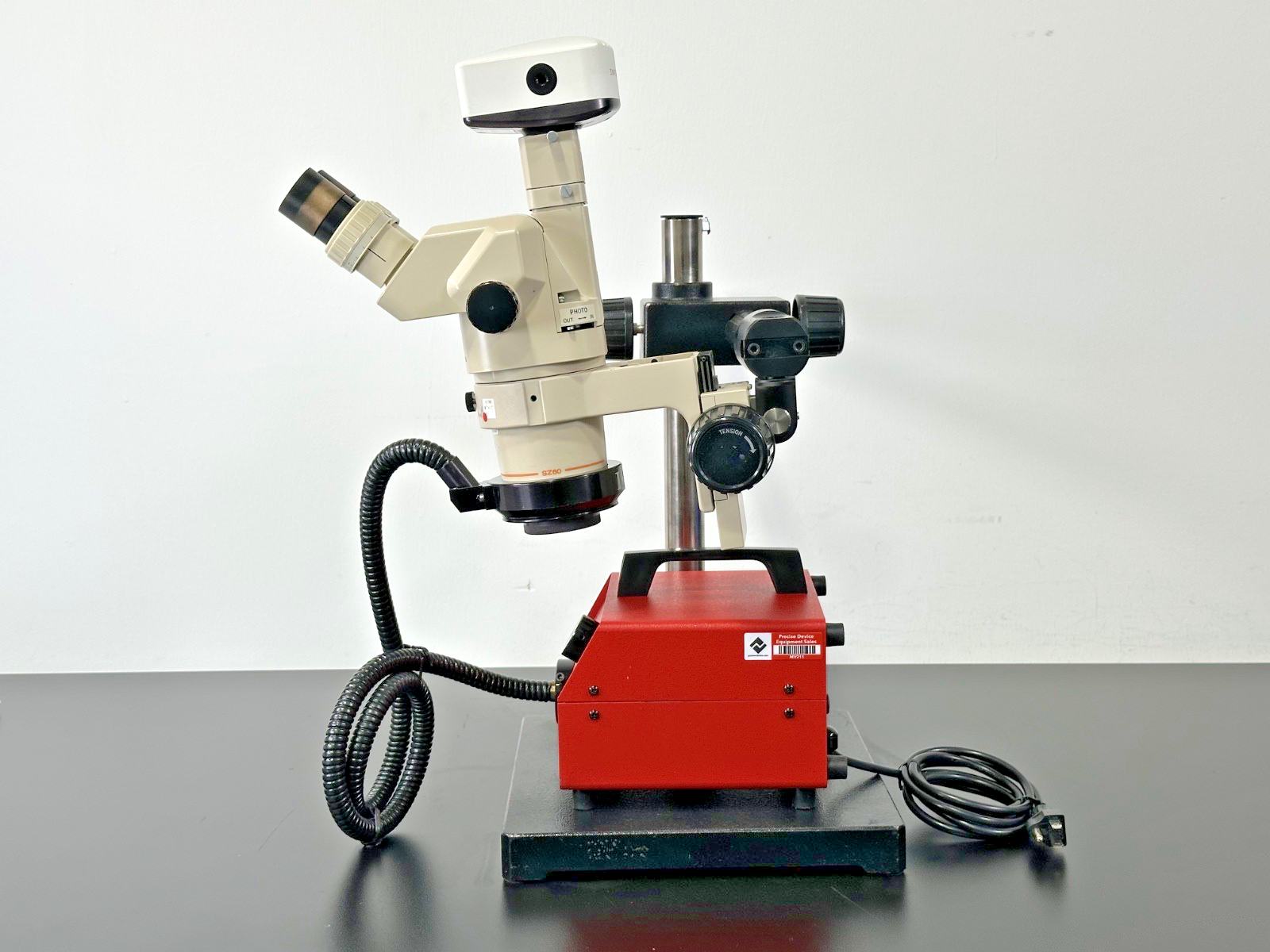 Olympus SZ60 Trinocular Microscope Infinity2 Camera Boom Stand Titan Light1