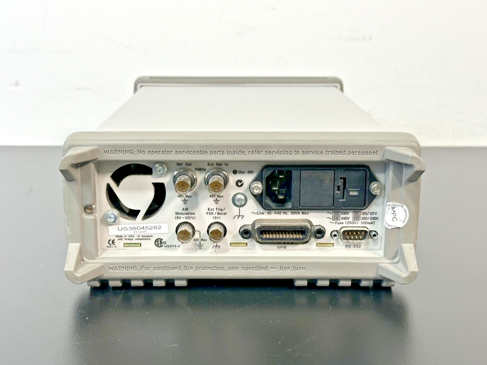 Agilent 33120A 15MHz Function Arbitrary Waveform Generator Opt 001 Tested2