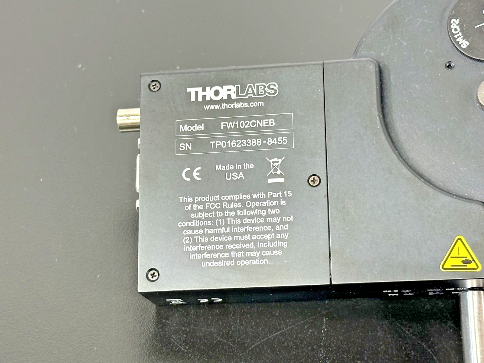 Thorlabs FW102CNEB 6 Position Motorized Filter Wheel Preloaded ND Filters3
