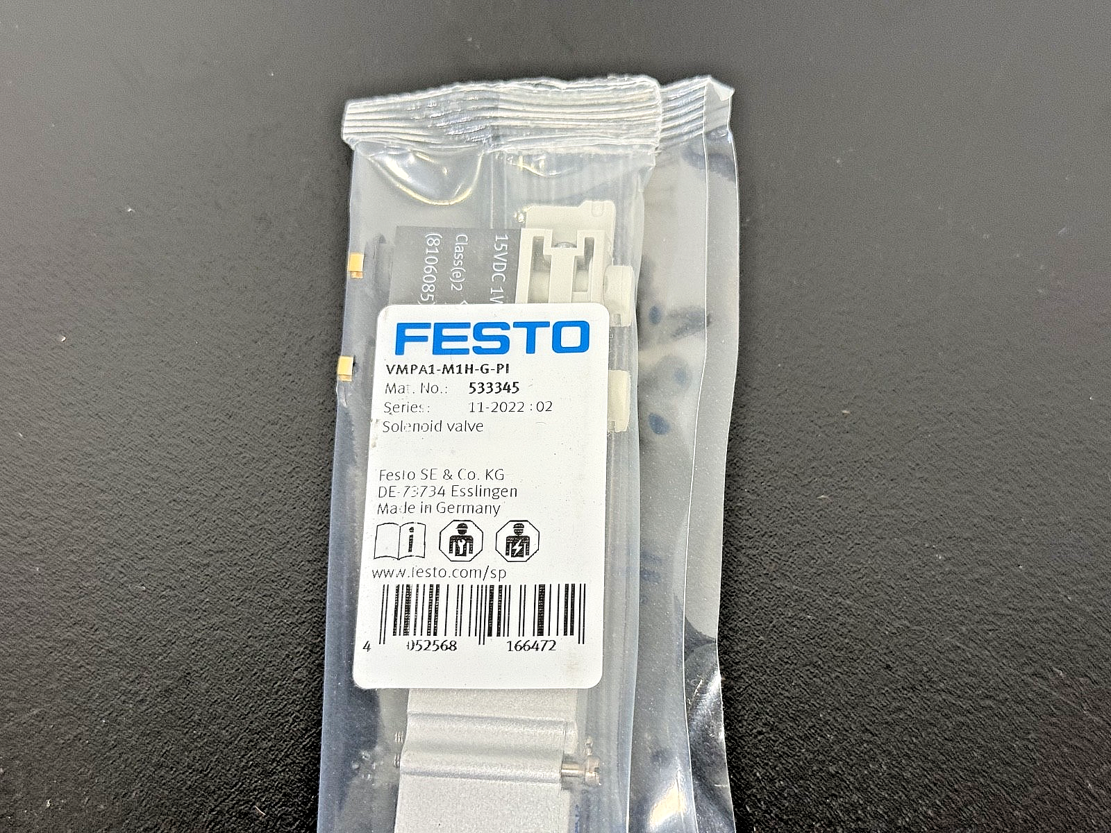 Festo VMPA1 M1H G PI Solenoid Valve 533345 15VDC New Sealed2