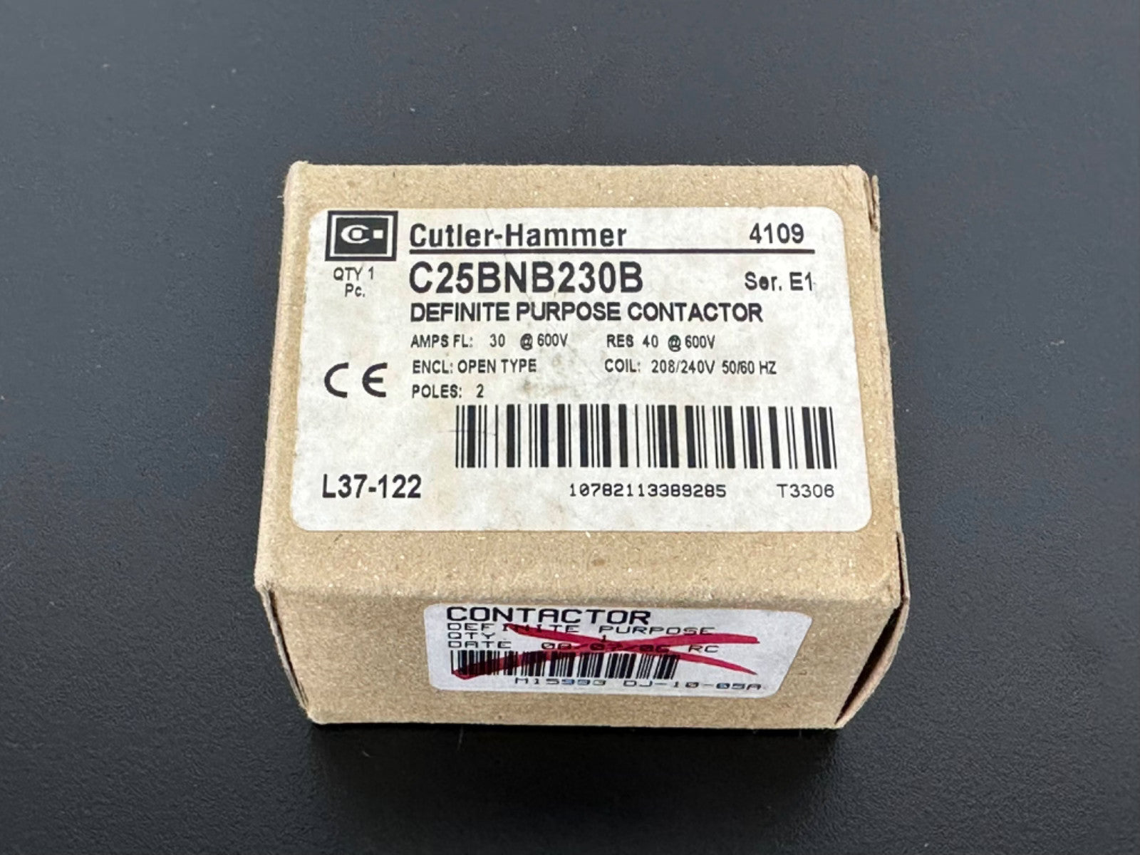 Cutler Hammer C25BNB230B Definite Purpose Contactor 30A 208/240V 2 Pole0