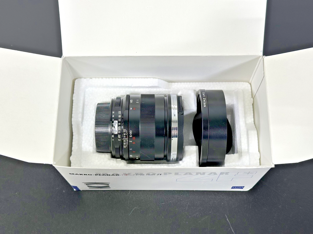 Carl Zeiss Makro-Planar T* 50mm f/2 ZF Macro Lens Nikon Fw/Box Hood New Open Box0