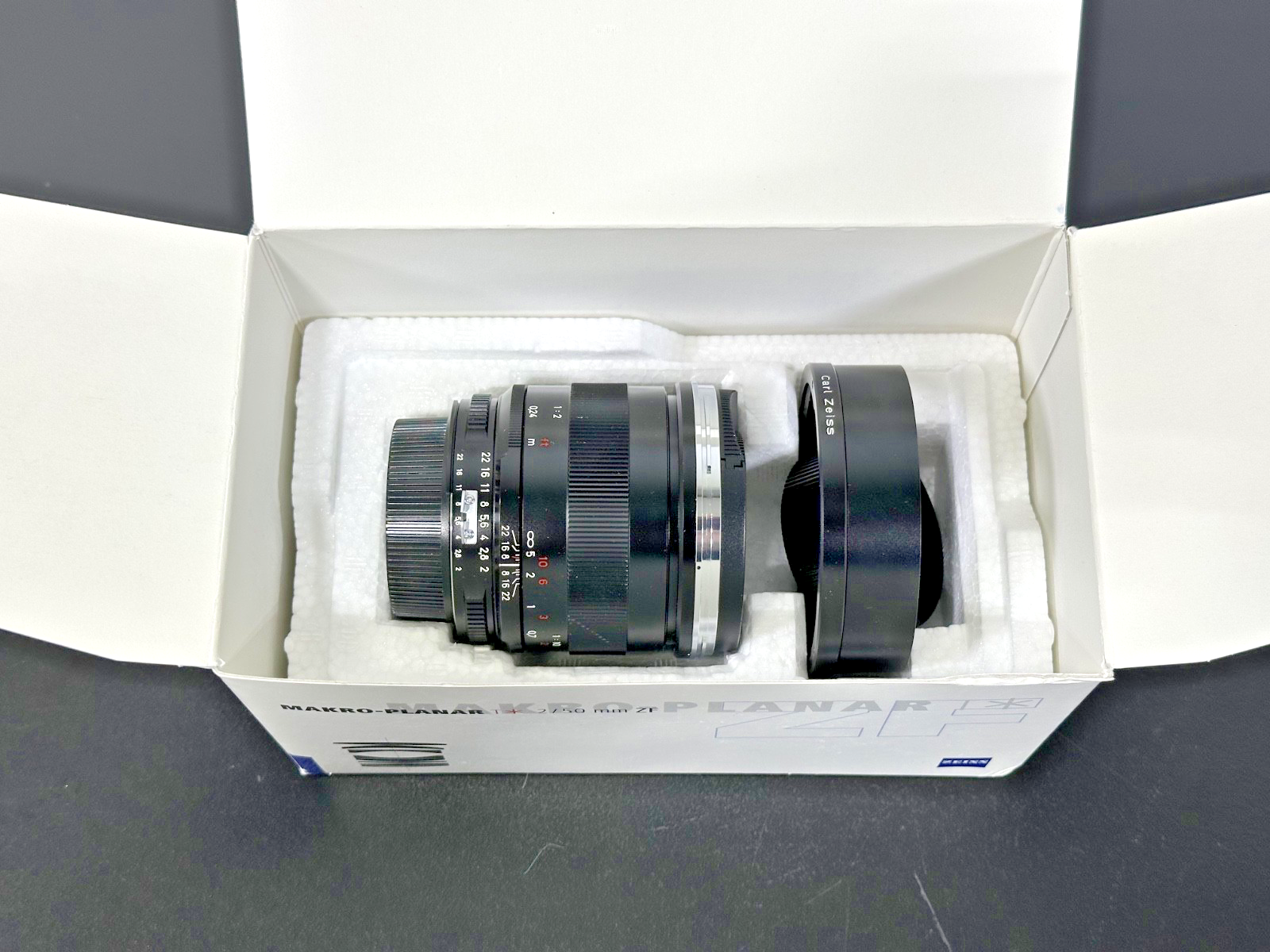 Carl Zeiss Makro-Planar T* 50mm f/2 ZF Macro Lens Nikon Fw/Box Hood New Open Box0