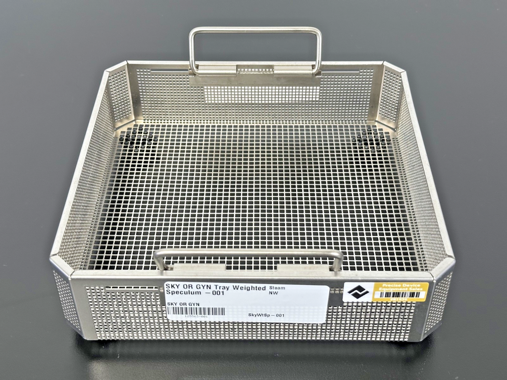 Stainless Steel Perforated Instrument Basket Tray w/ Folding Handles2