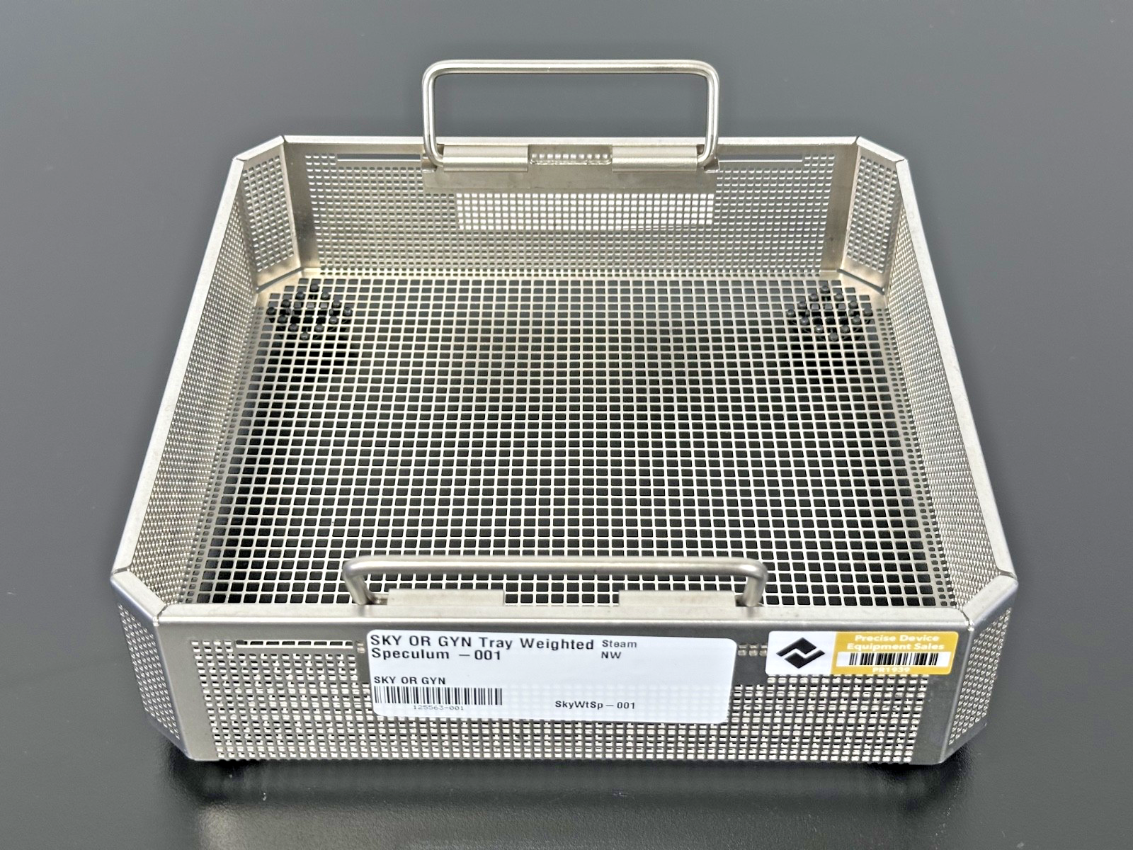 Stainless Steel Perforated Instrument Basket Tray w/ Folding Handles2