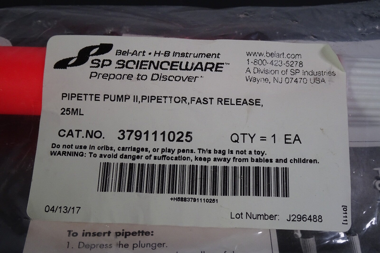 Bel Art Fast Release Pipette Pump Pipette Pump II , 25mL | 3791110251