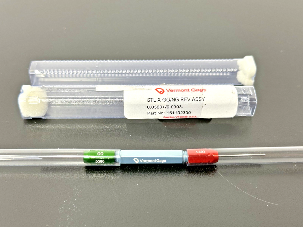 Vermont Gage 151102330 GO/NO GO Pin Gage Assembly .0380/.03931