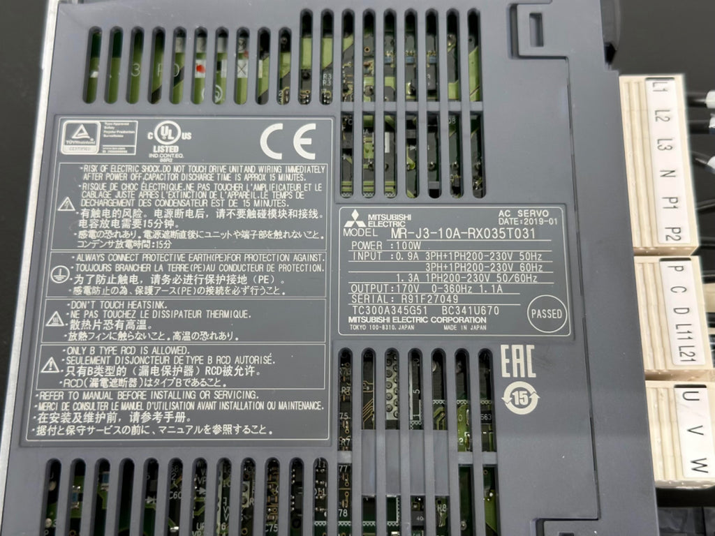 Mitsubishi Electric MR J3 10A RX035T031 Servo Drive Amplifier 100W MR J31