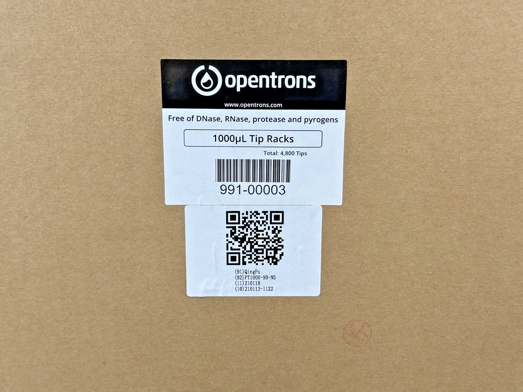 Opentrons 991 00003 1000uL Pipette Tip Racks 4,800 Tips Case New Unused2