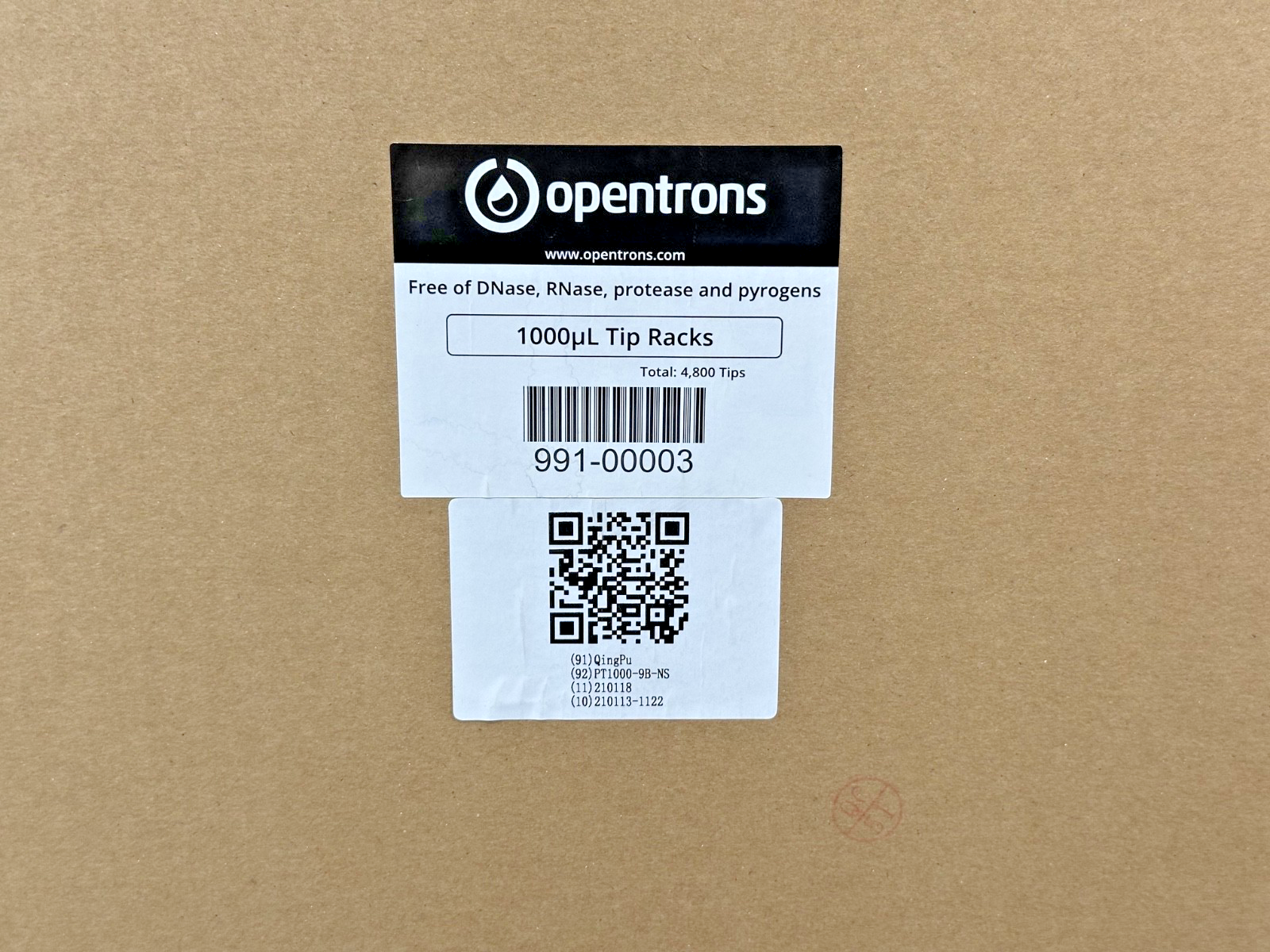 Opentrons 991 00003 1000uL Pipette Tip Racks 4,800 Tips Case New Unused2