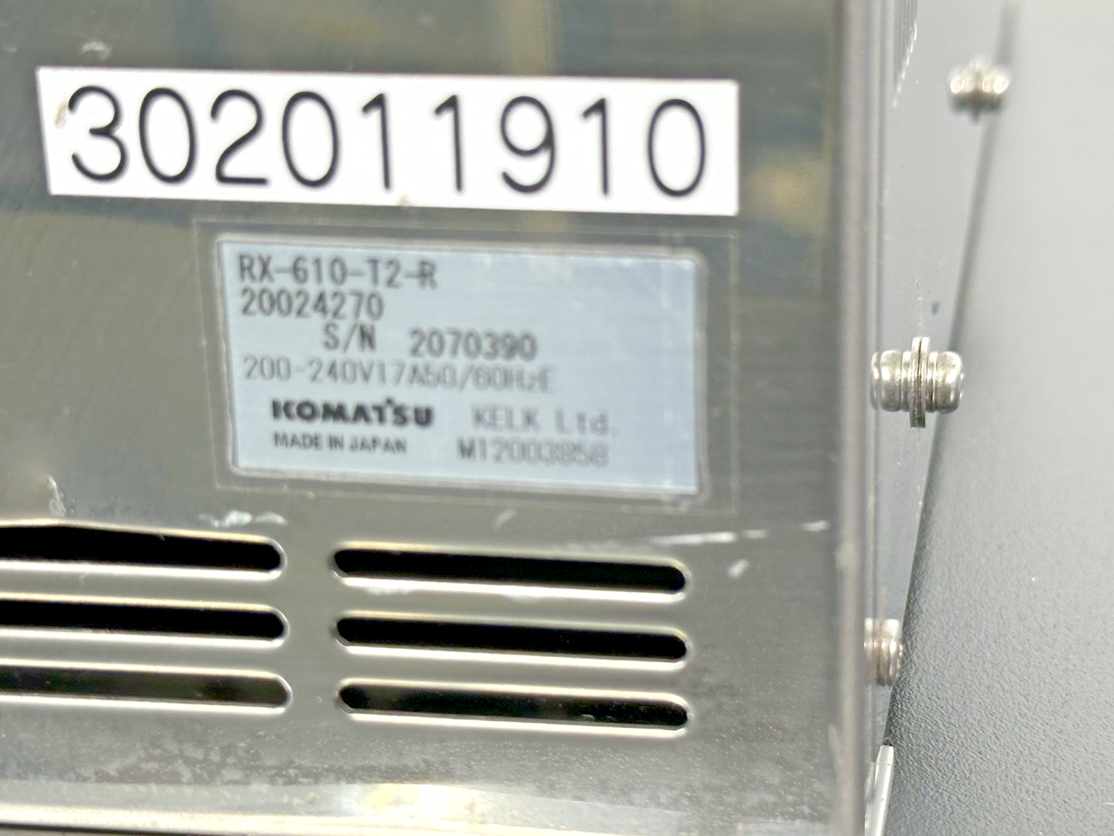 Komatsu KELK RX 610 T2 R Industrial Control Unit 20024270 200 240VAC For Parts4