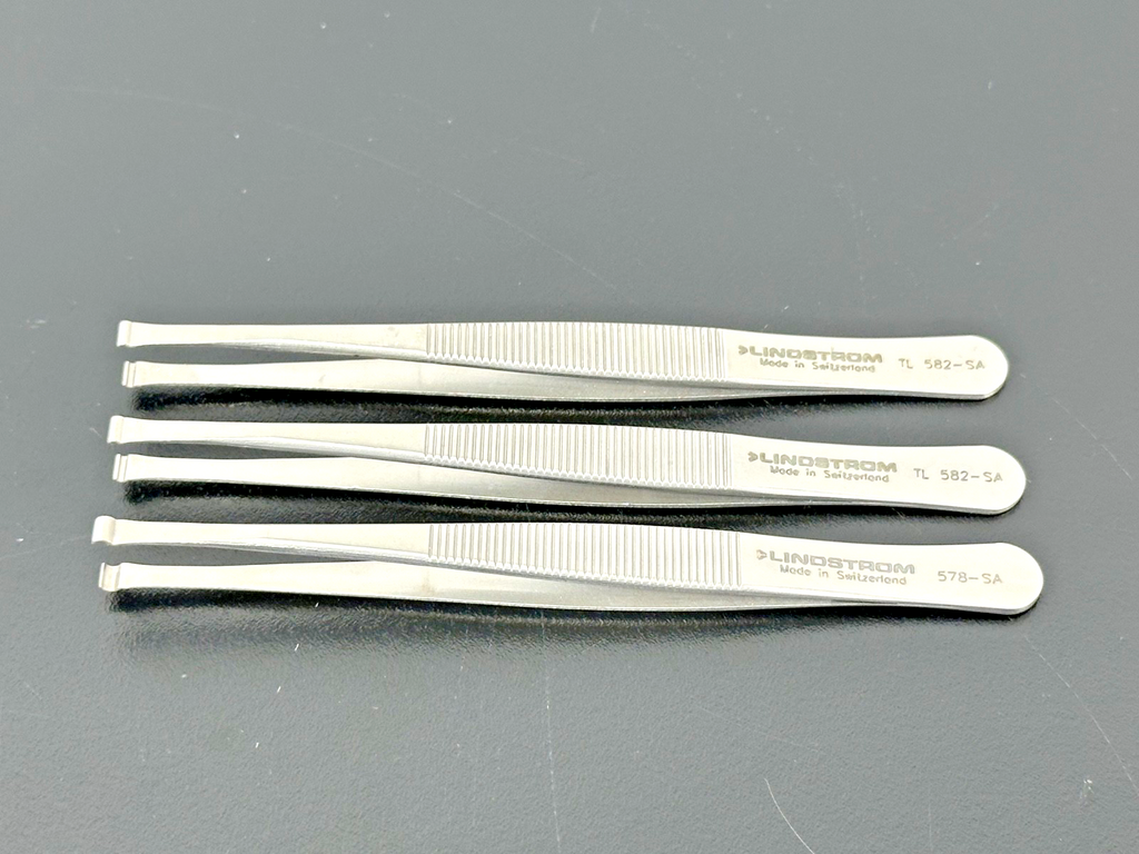 Lot of 3 Lindstrom Precision Tweezers TL582 SA 578 SA0