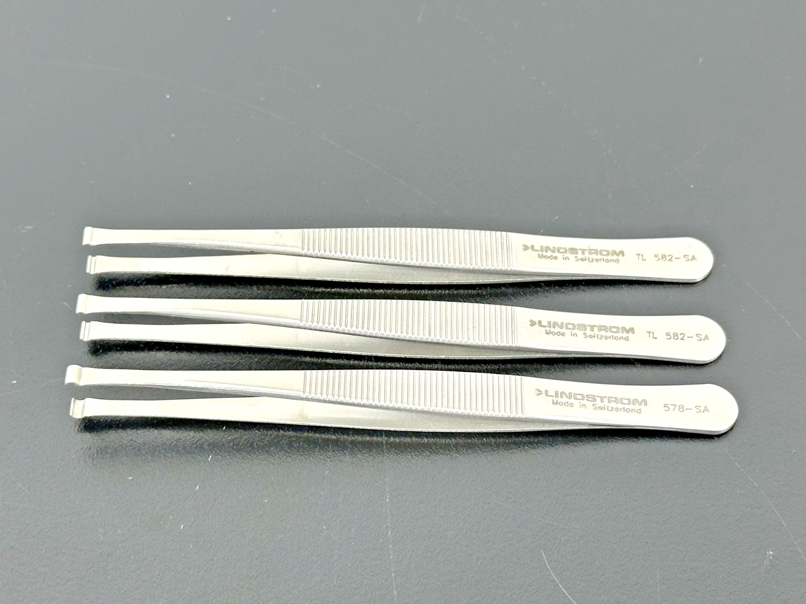 Lot of 3 Lindstrom Precision Tweezers TL582 SA 578 SA0