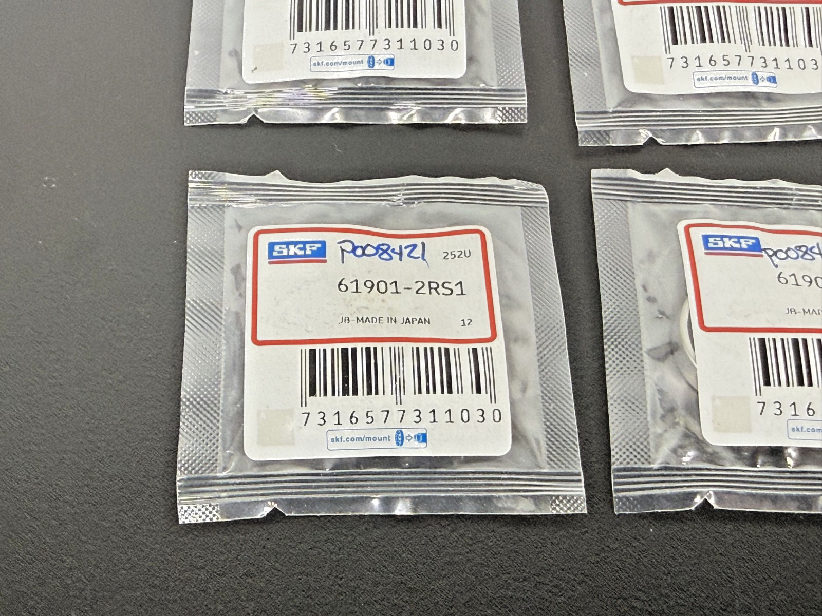 Lot of 4 SKF 61901 2RS1 Sealed Deep Groove Ball Bearings New Japan2