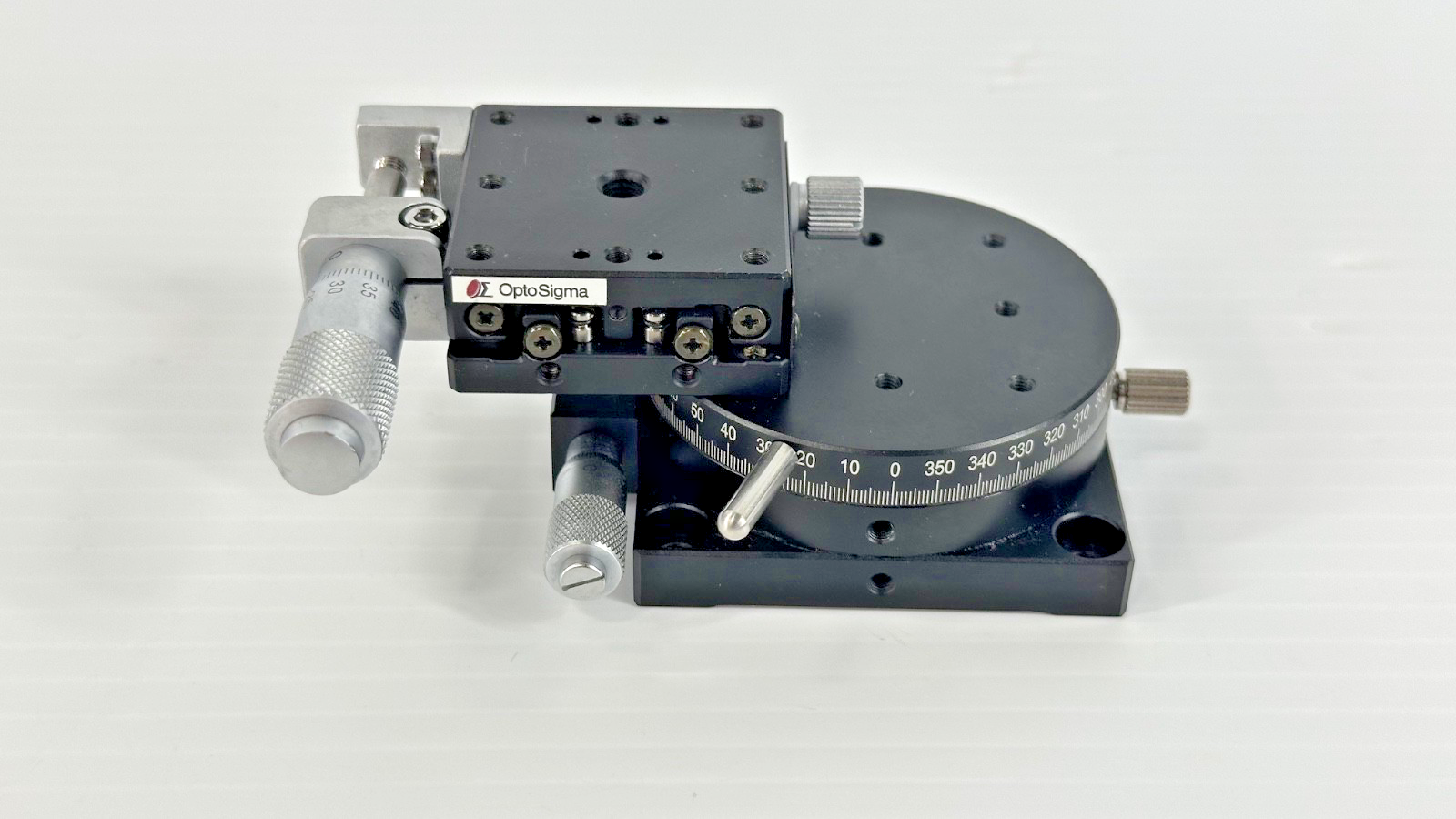 OptoSigma Manual XY Linear & 360° Rotation Stage Micrometer Assembly0