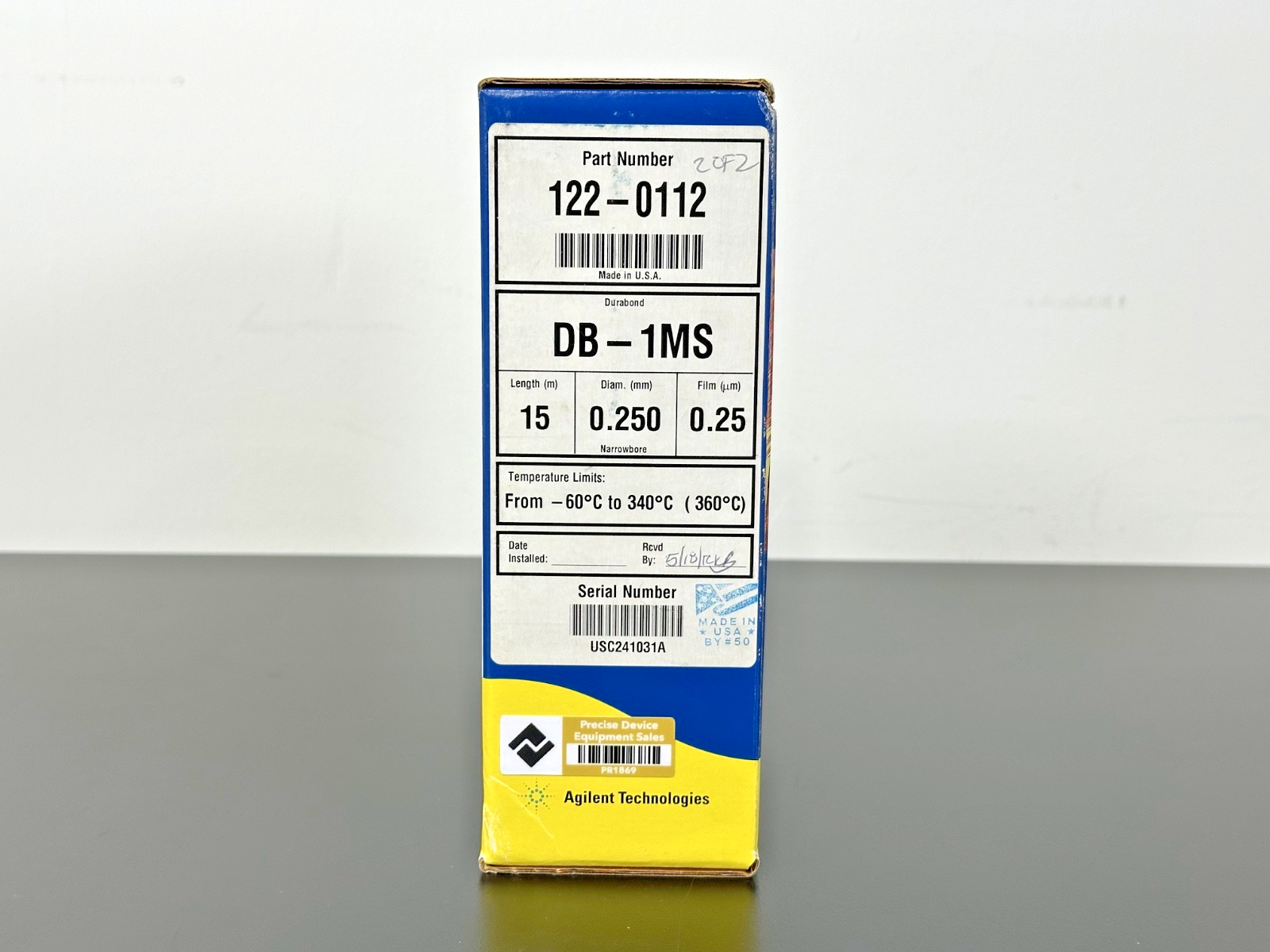 Agilent J&W DB 1MS 122 0112 GC Column 15m 0.25mm 0.25µm New Open Box3