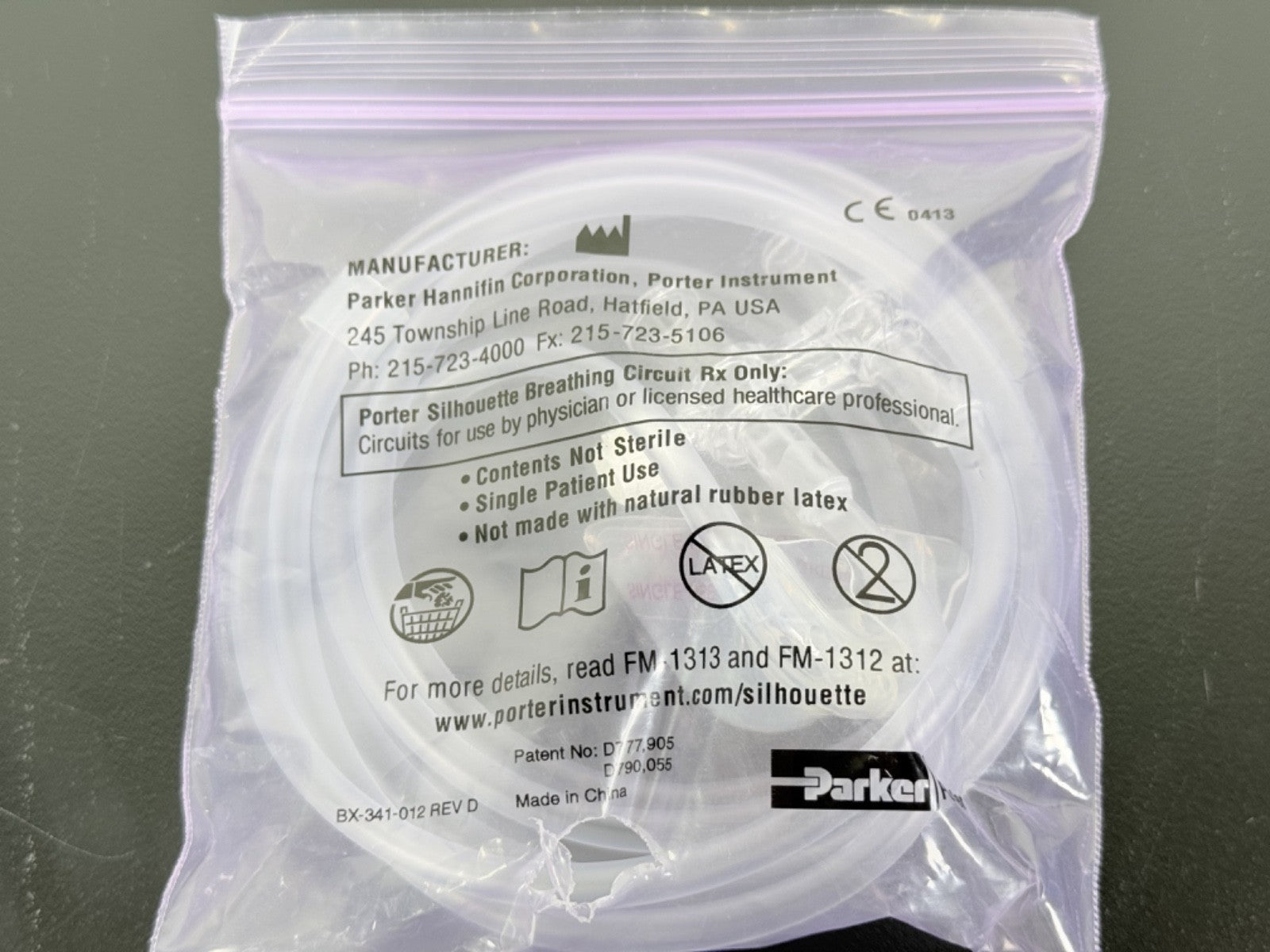Parker Porter Silhouette Breathing Circuit BX 341 012 Single Use1