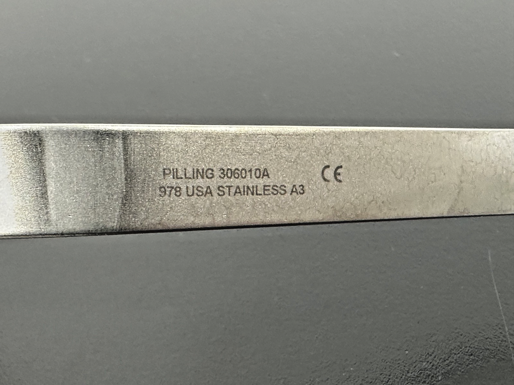 Pilling 306010A S Shaped 1/2" Stainless Steel Retractor 6.5"2