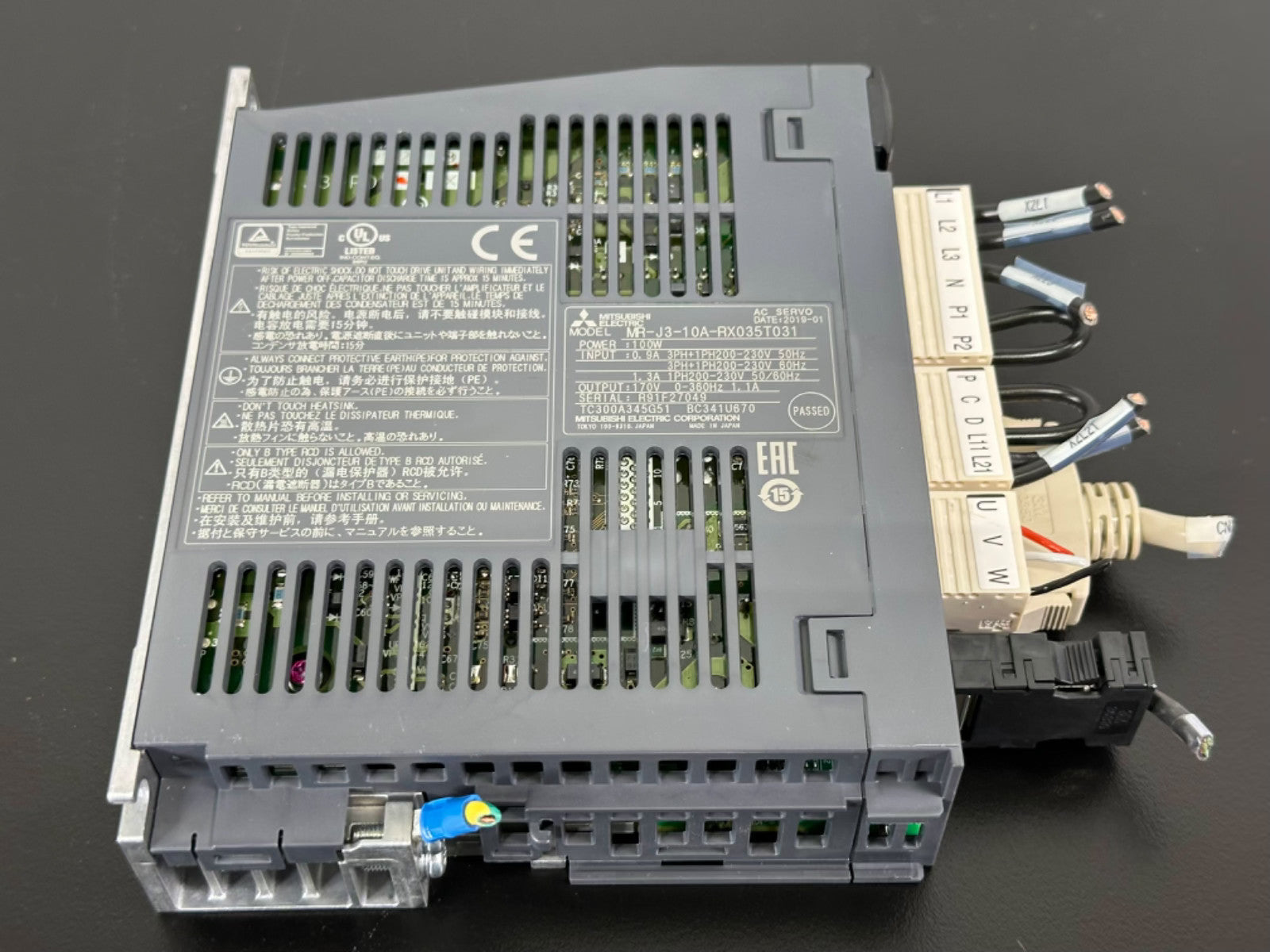 Mitsubishi Electric MR J3 10A RX035T031 Servo Drive Amplifier 100W MR J30