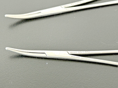 Lot of 2 Argent 43 1 442 Curved Stainless Steel Locking Forceps2