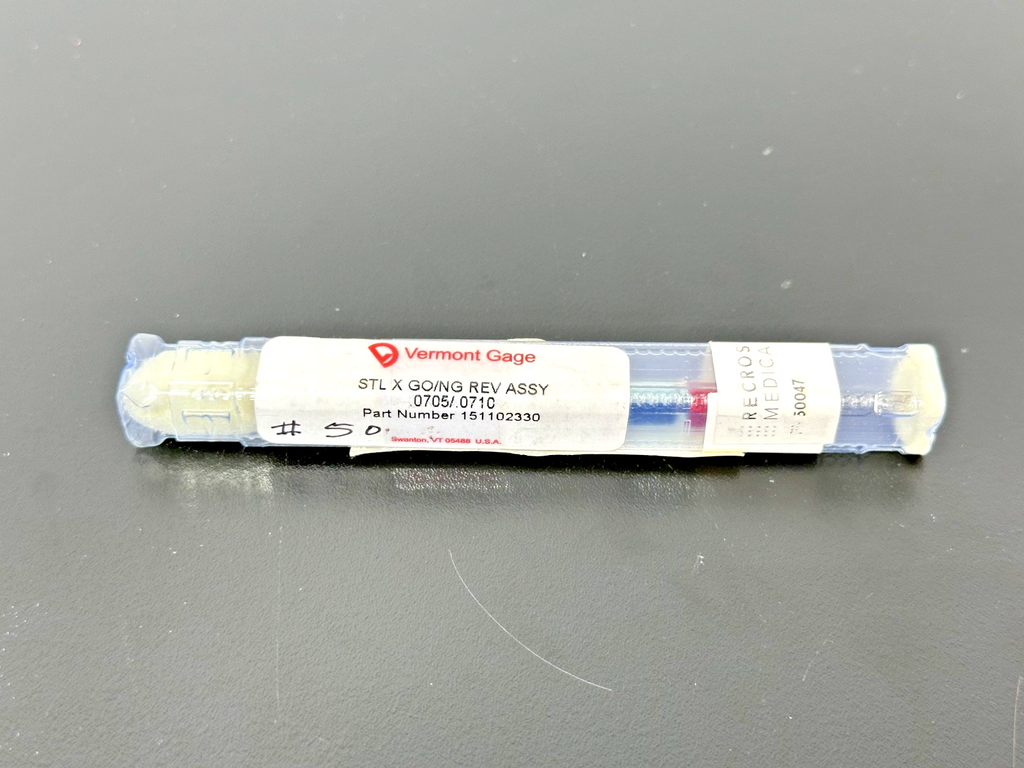 Vermont Gage 151102330 Class X GO/NO GO Pin Gage .0705/.07100