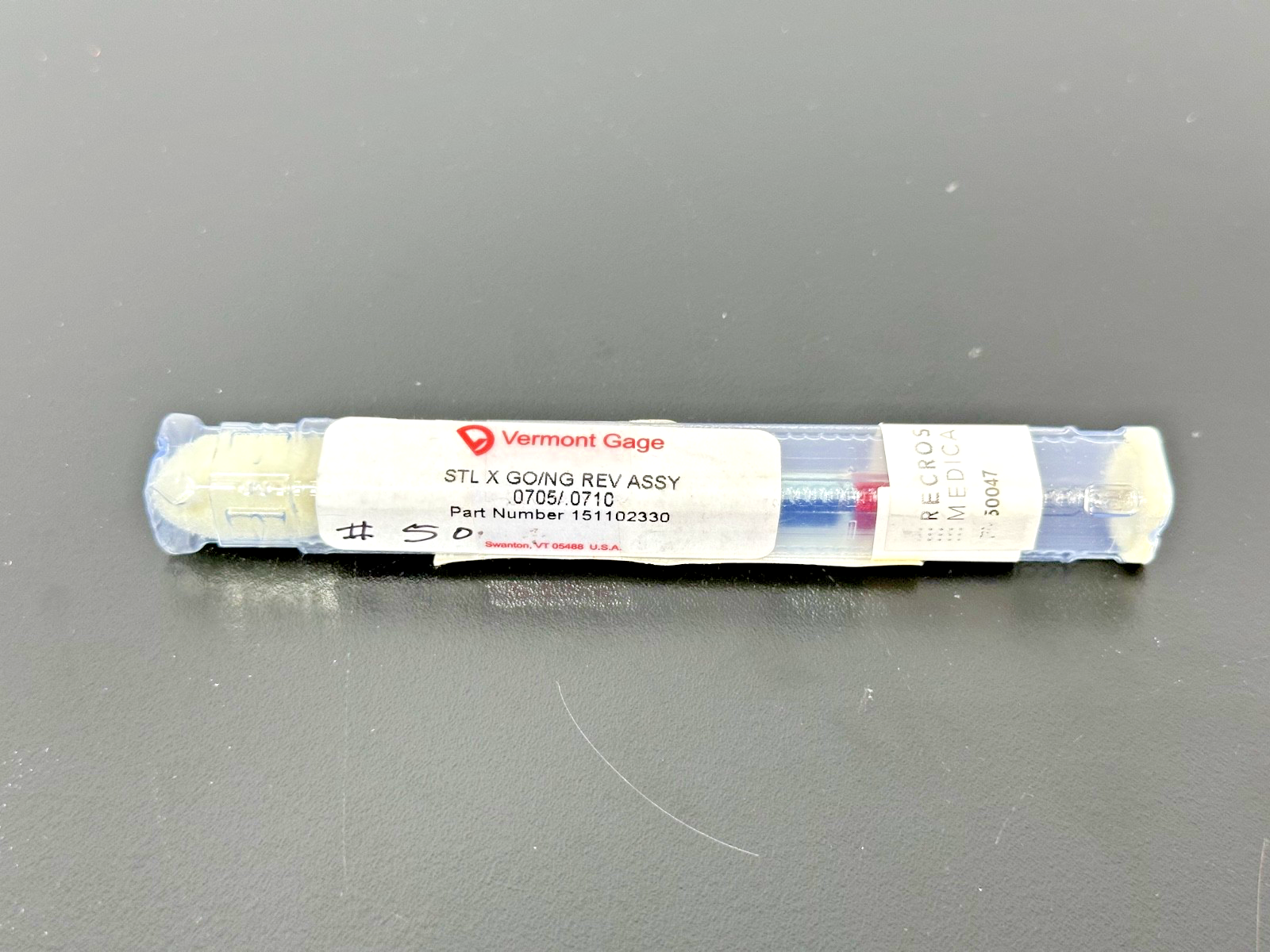 Vermont Gage 151102330 Class X GO/NO GO Pin Gage .0705/.07100