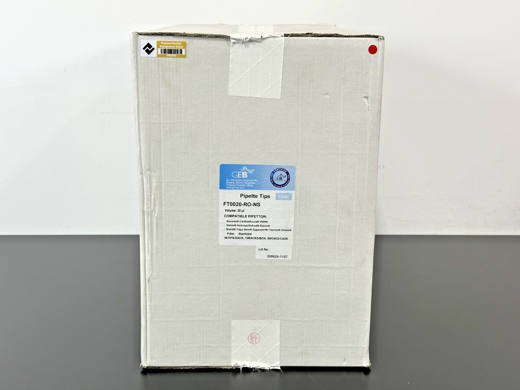 GEB FT0020 RO NS 20µL Filtered Sterile Pipette Tips 4,800/Case New Open Box0